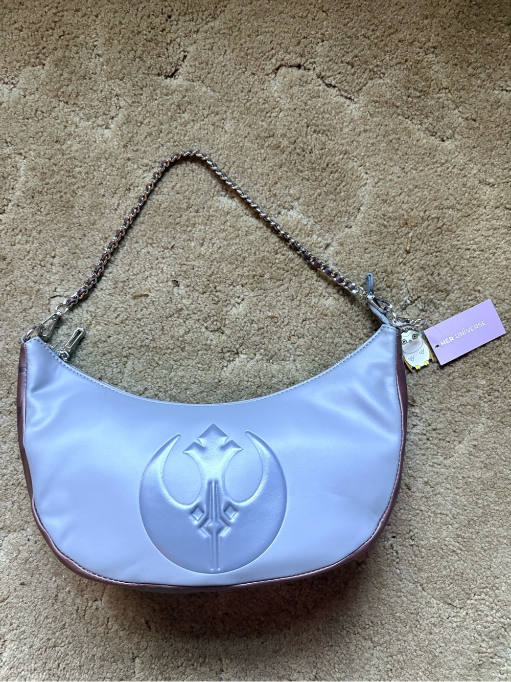 Her Universe Star Wars Ashoka Gray Crescent Shoulder Bag